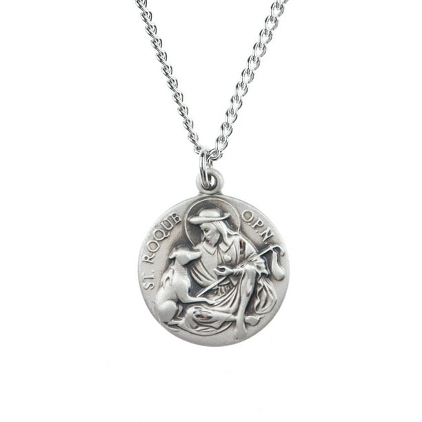 18-Inch Rhodium Plated Necklace with 4mm Garnet Birthstone Beads and Sterling Silver Saint Jude Thaddeus Charm. 18-Inch Rhodium Plated Necklace with 4mm Garnet Birthstone Beads and Sterling Silver Saint Jude Thaddeus Charm.